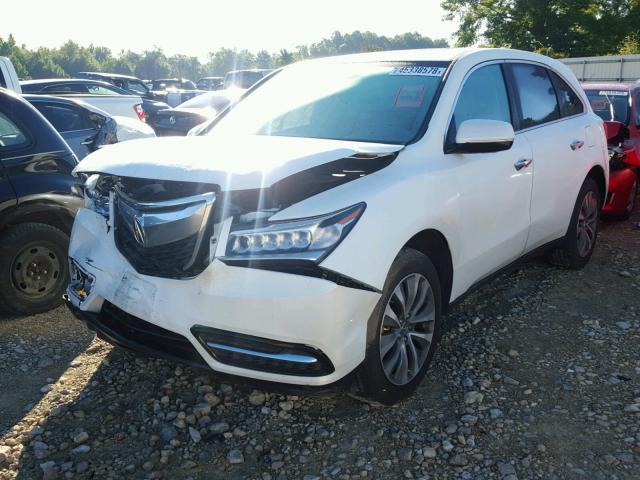 5FRYD4H45FB004561 - 2015 ACURA MDX TECHNO WHITE photo 2