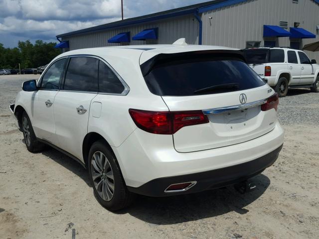 5FRYD4H45FB004561 - 2015 ACURA MDX TECHNO WHITE photo 3