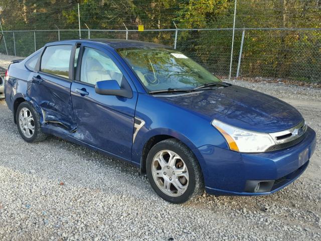 1FAHP35N78W110756 - 2008 FORD FOCUS SE BLUE photo 1