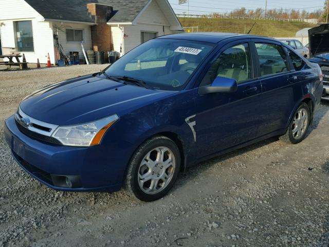 1FAHP35N78W110756 - 2008 FORD FOCUS SE BLUE photo 2