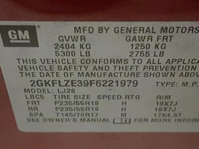 2GKFLZE39F6221979 - 2015 GMC TERRAIN DE RED photo 10