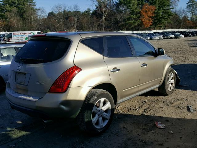 JN8AZ08W16W524156 - 2006 NISSAN MURANO SL BEIGE photo 4