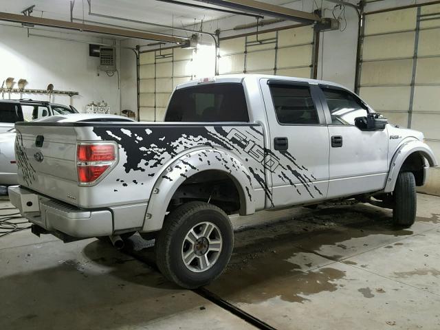 1FTFW1EF0DFB53914 - 2013 FORD F150 SUPER SILVER photo 4
