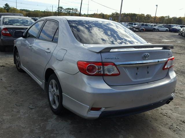 2T1BU4EEXBC631680 - 2011 TOYOTA COROLLA SILVER photo 3