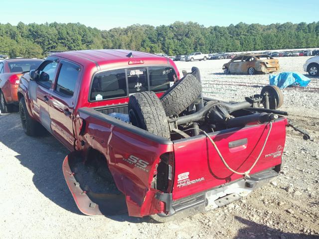 5TFJX4GN4FX039523 - 2015 TOYOTA TACOMA DOU RED photo 3