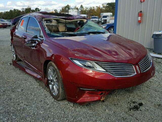 3LN6L2GKXER809528 - 2014 LINCOLN MKZ RED photo 1