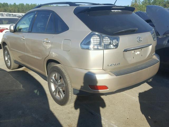 JTJGW31UX72001295 - 2007 LEXUS RX 400H GOLD photo 3