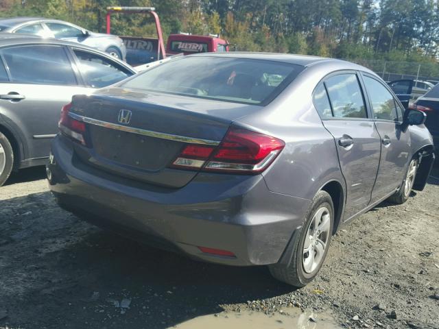 19XFB2F57EE019646 - 2014 HONDA CIVIC LX GRAY photo 4