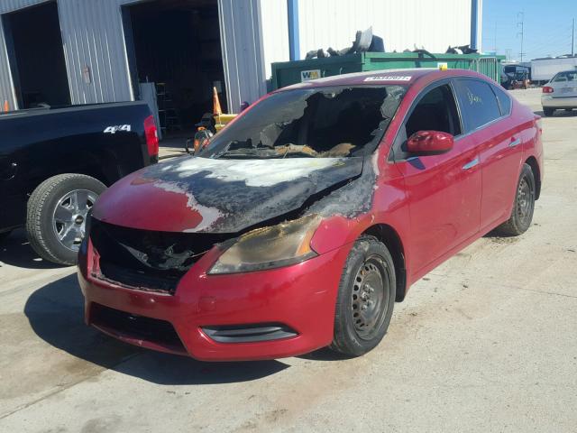 3N1AB7AP1DL654780 - 2013 NISSAN SENTRA S RED photo 2