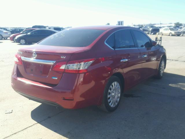 3N1AB7AP1DL654780 - 2013 NISSAN SENTRA S RED photo 4