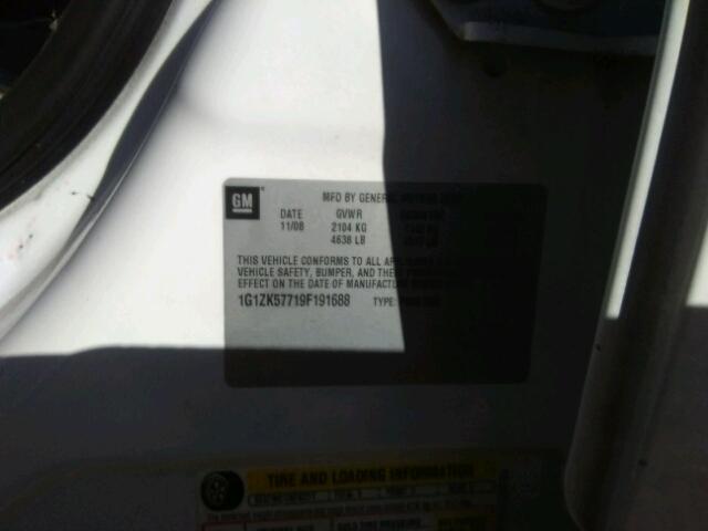 1G1ZK57719F191688 - 2009 CHEVROLET MALIBU LTZ 白色 照片 10