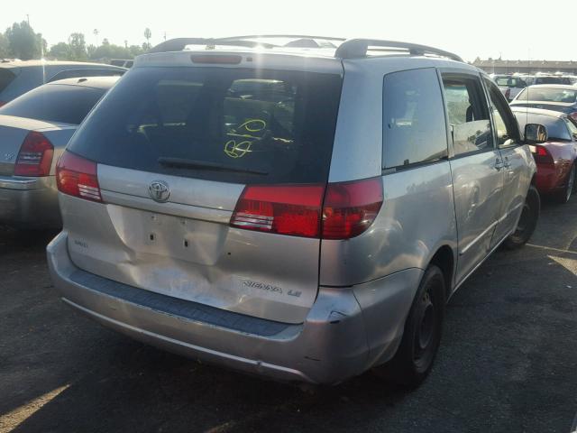 5TDZA23C44S126404 - 2004 TOYOTA SIENNA CE SILVER photo 4