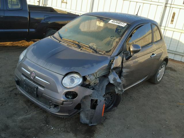 3C3CFFAR6CT335402 - 2012 FIAT 500 POP GRAY photo 2