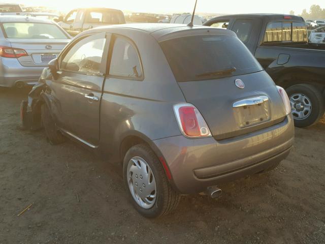 3C3CFFAR6CT335402 - 2012 FIAT 500 POP GRAY photo 3