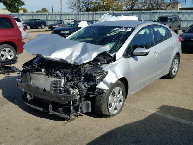 KNAFX4A64G5532734 - 2016 KIA FORTE LX SILVER photo 2