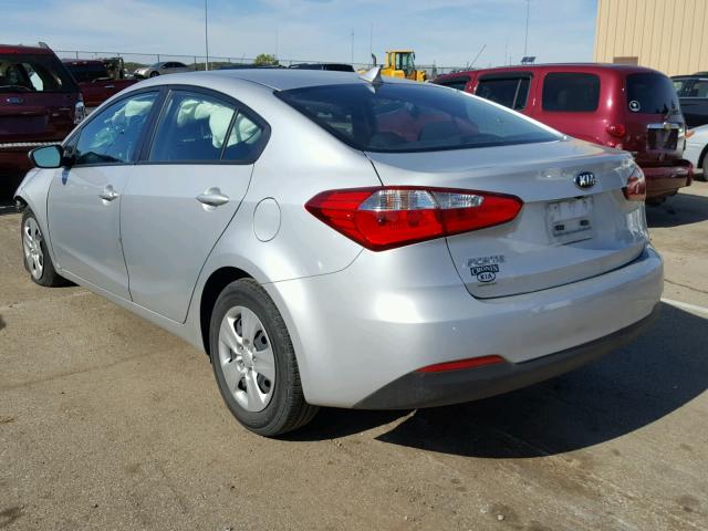 KNAFX4A64G5532734 - 2016 KIA FORTE LX SILVER photo 3