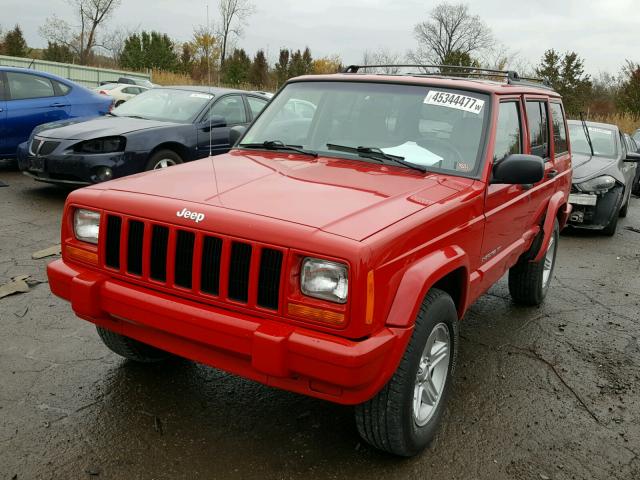 1J4FF58S71L599291 - 2001 JEEP CHEROKEE C RED photo 2