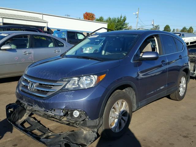 2HKRM4H57EH666513 - 2014 HONDA CR-V EX BLUE photo 2