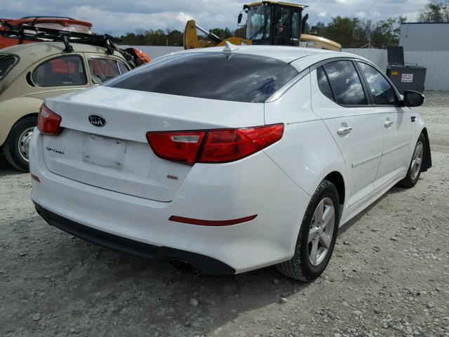 5XXGM4A74FG489693 - 2015 KIA OPTIMA LX WHITE photo 4