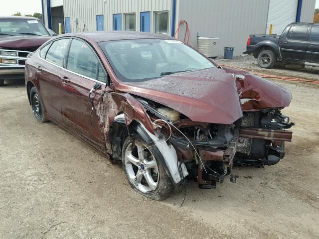 3FA6P0H79GR339587 - 2016 FORD FUSION SE BURGUNDY photo 1