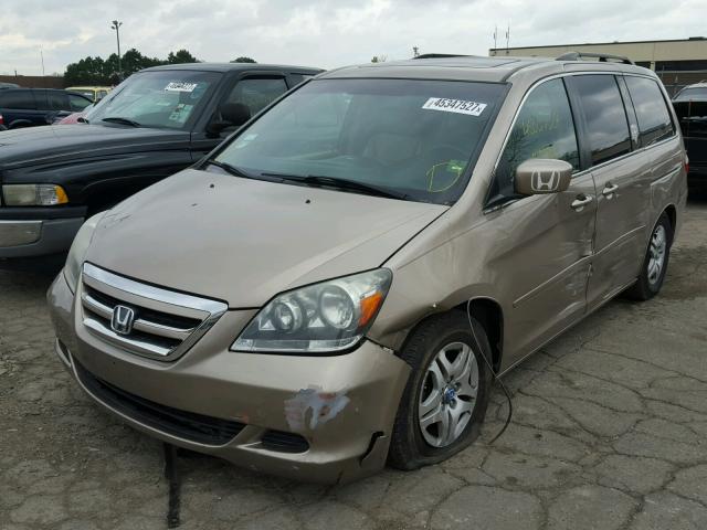 5FNRL38667B130322 - 2007 HONDA ODYSSEY EX GOLD photo 2