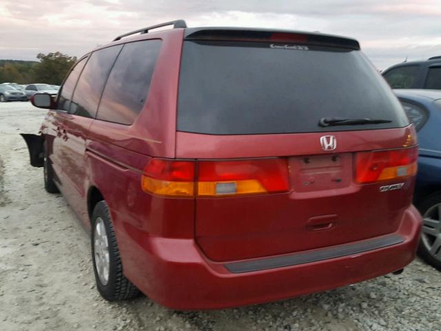 5FNRL18974B067175 - 2004 HONDA ODYSSEY EX RED photo 3