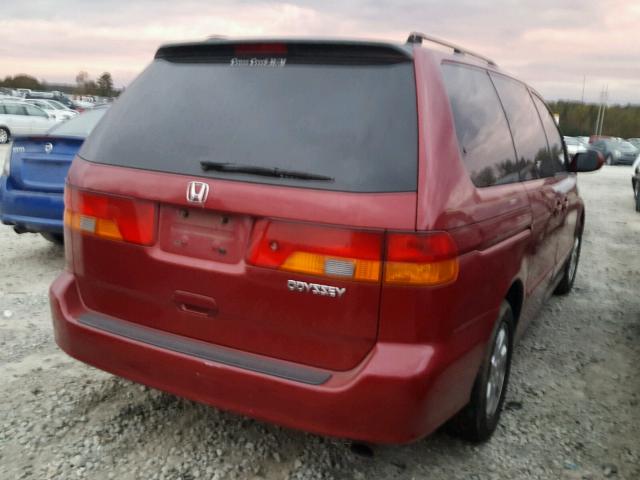 5FNRL18974B067175 - 2004 HONDA ODYSSEY EX RED photo 4