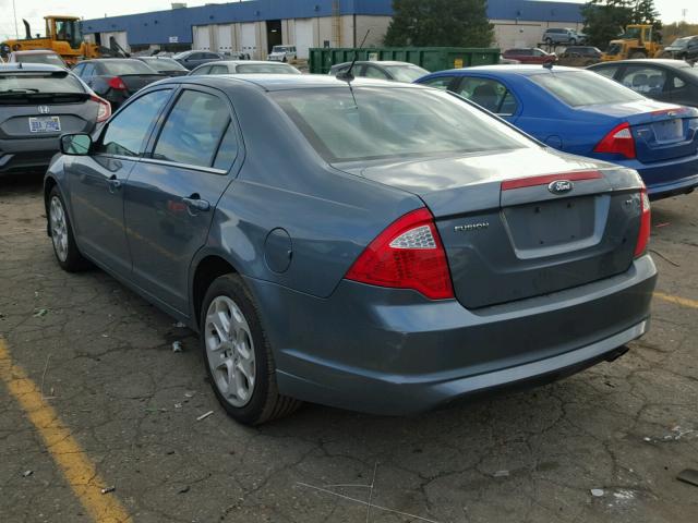 3FAHP0HA0BR285173 - 2011 FORD FUSION BLUE photo 3