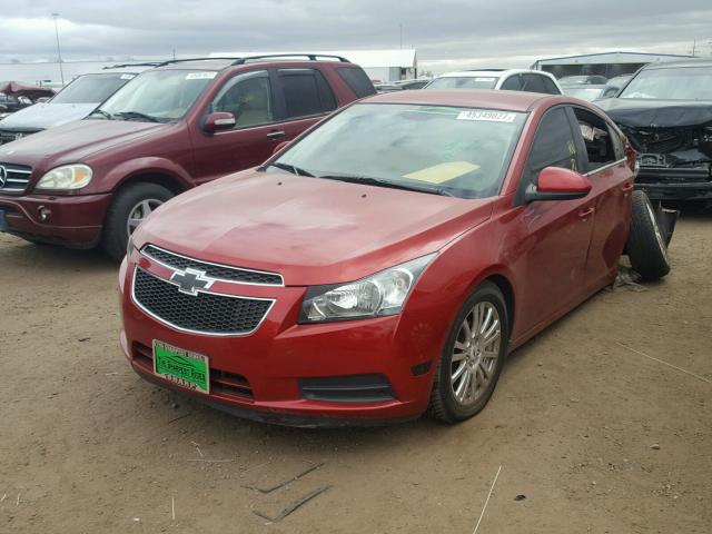 1G1PJ5S91B7306258 - 2011 CHEVROLET CRUZE ECO RED photo 2