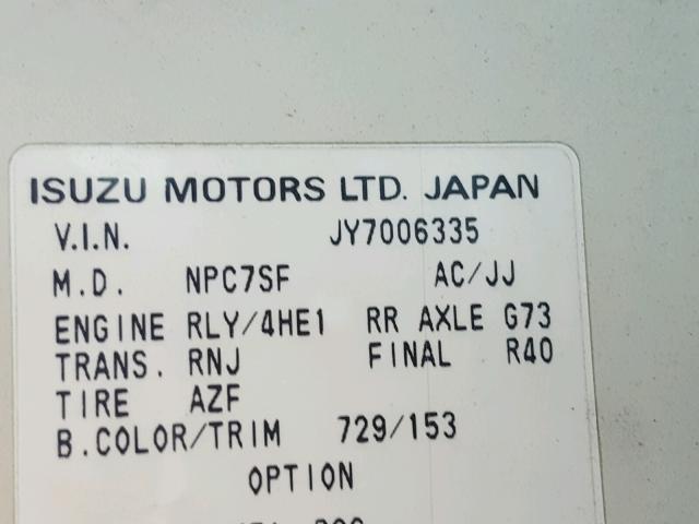 JALC4B144Y7006335 - 2000 ISUZU NPR WHITE photo 10