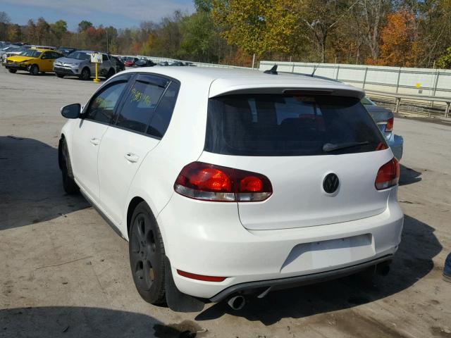 WVWGV7AJ5AW322776 - 2010 VOLKSWAGEN GTI WHITE photo 3