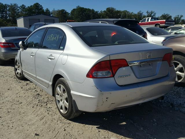 2HGFA16559H543001 - 2009 HONDA CIVIC LX SILVER photo 3