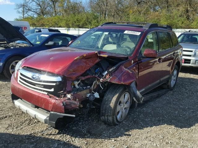 4S4BRBKC2B3407929 - 2011 SUBARU OUTBACK RED photo 2