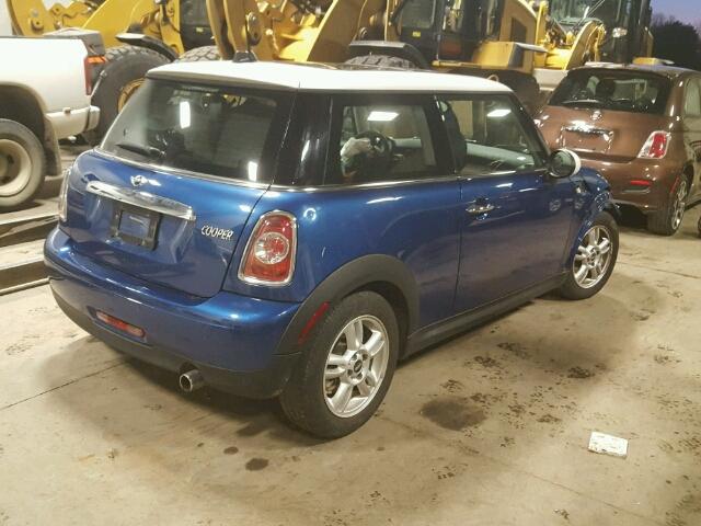 WMWSU3C50DT683499 - 2013 MINI COOPER BLUE photo 4