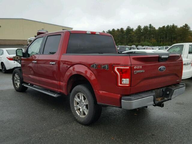 1FTEW1EF8FFB53674 - 2015 FORD F150 RED photo 3