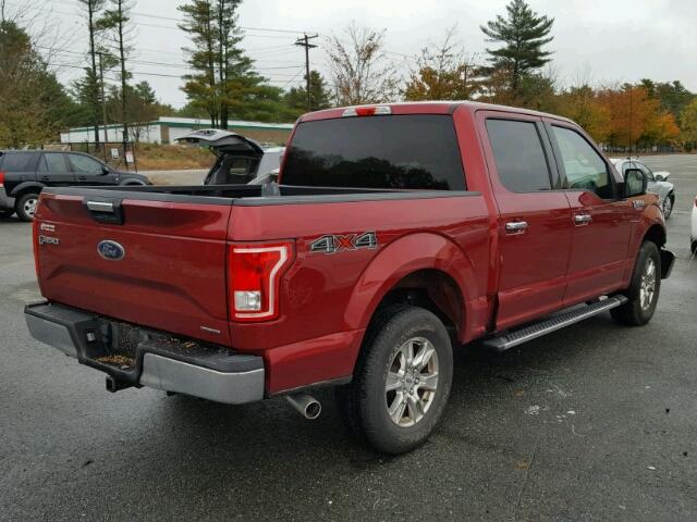 1FTEW1EF8FFB53674 - 2015 FORD F150 RED photo 4