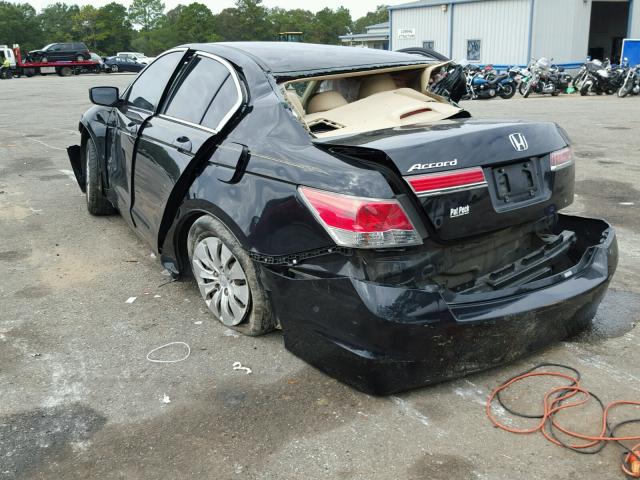 1HGCP2F35CA068011 - 2012 HONDA ACCORD LX BLACK photo 3