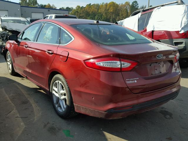 3FA6P0HD1ER100263 - 2014 FORD FUSION SE ORANGE photo 3