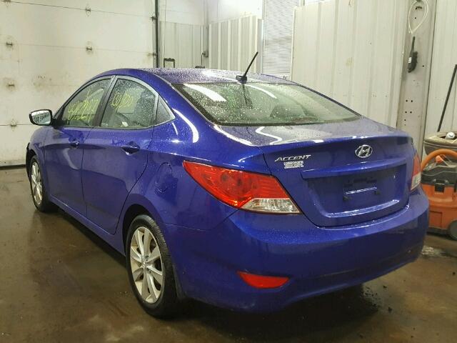 KMHCU4AE9DU319443 - 2013 HYUNDAI ACCENT GLS BLUE photo 3