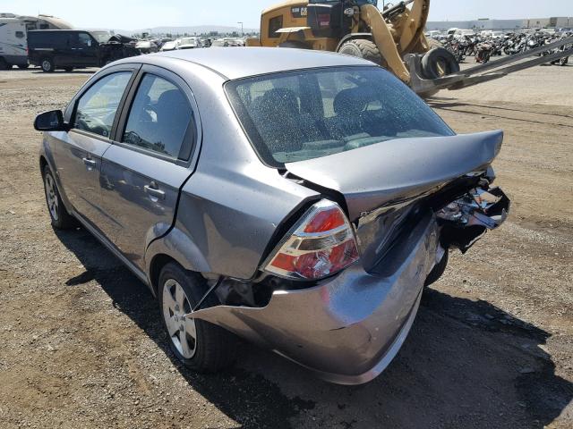 KL1TD56E69B384490 - 2009 CHEVROLET AVEO LS GRAY photo 3
