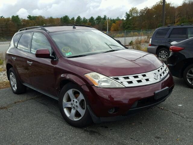 JN8AZ08W65W401158 - 2005 NISSAN MURANO SL BURGUNDY photo 1