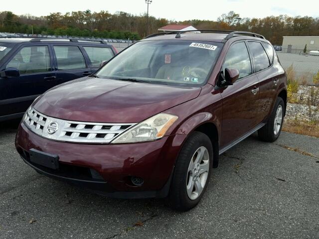 JN8AZ08W65W401158 - 2005 NISSAN MURANO SL BURGUNDY photo 2