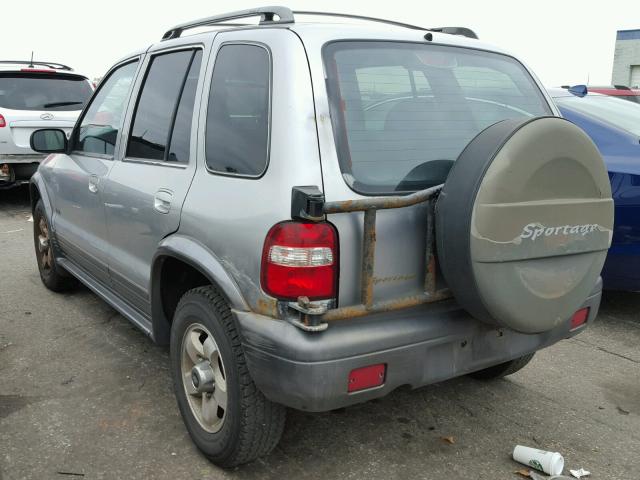 KNDJA723325142852 - 2002 KIA SPORTAGE SILVER photo 3