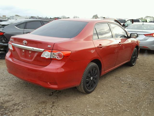 5YFBU4EE8DP162883 - 2013 TOYOTA COROLLA BA RED photo 4