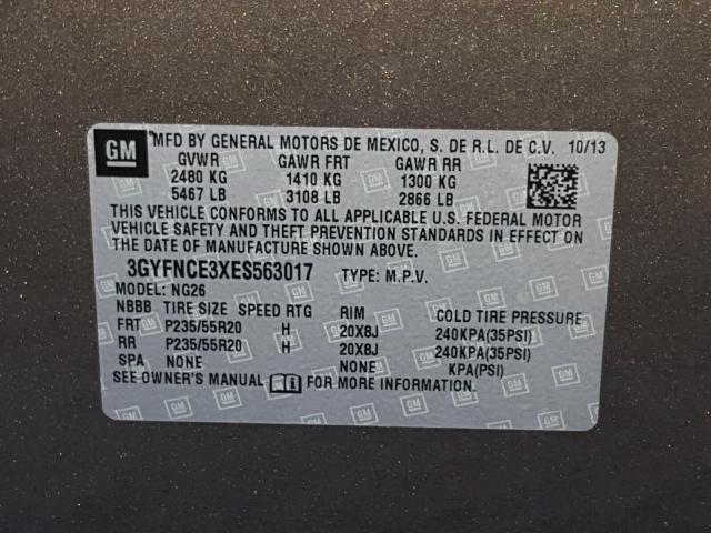 3GYFNCE3XES563017 - 2014 CADILLAC SRX PERFOR 棕色 照片 10