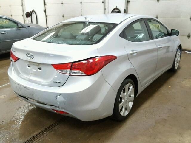 KMHDH4AE9CU465980 - 2012 HYUNDAI ELANTRA SILVER photo 4