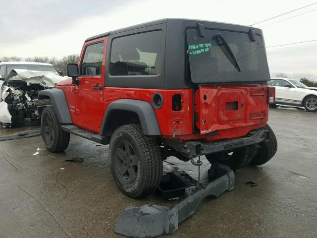 1C4AJWAG8CL246894 - 2012 JEEP WRANGLER S RED photo 3