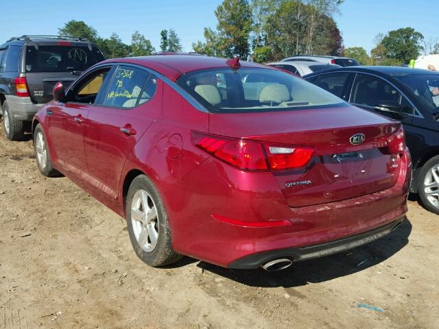 5XXGM4A72FG513473 - 2015 KIA OPTIMA LX RED photo 3