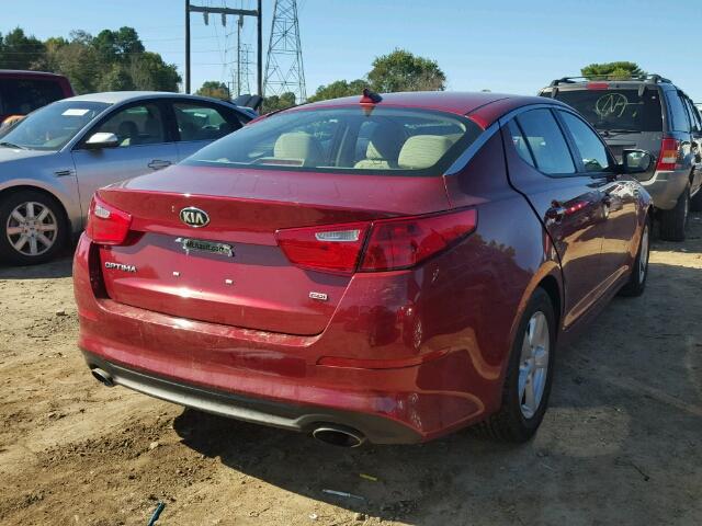 5XXGM4A72FG513473 - 2015 KIA OPTIMA LX RED photo 4