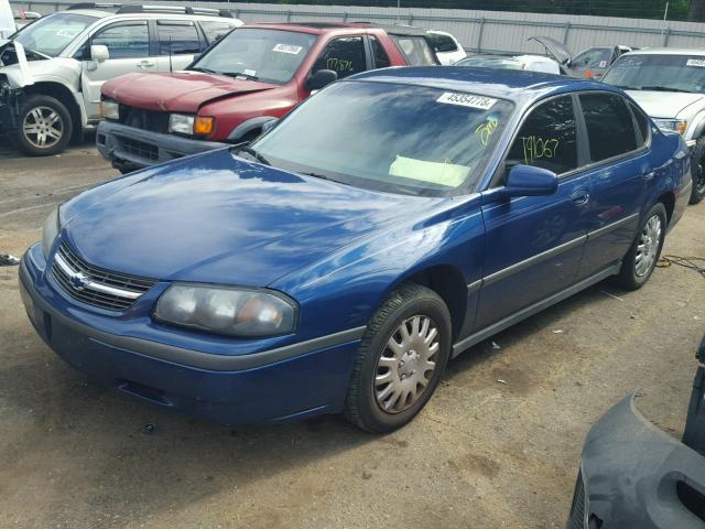 2G1WF52E139352442 - 2003 CHEVROLET IMPALA BLUE photo 2